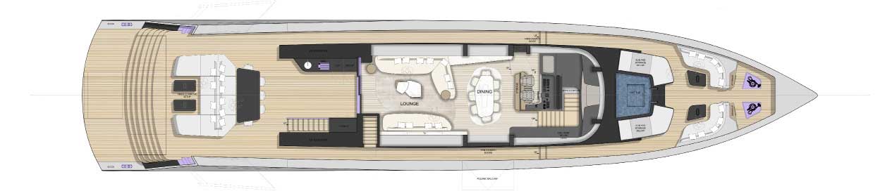 Main deck interior arrangement — general arrangement plan 2 of 3